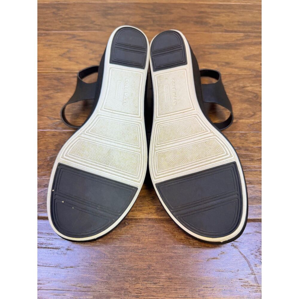 COLE HAAN Original Grand Flatform Wedge Sandal, Black Leather, Sz 11B - Picture 11 of 11